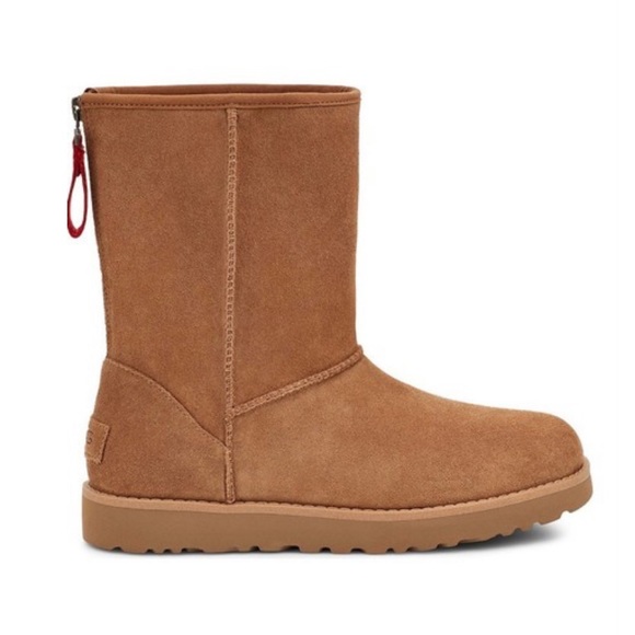 authentic ugg classic short logo zip boots - Picture 3 of 13